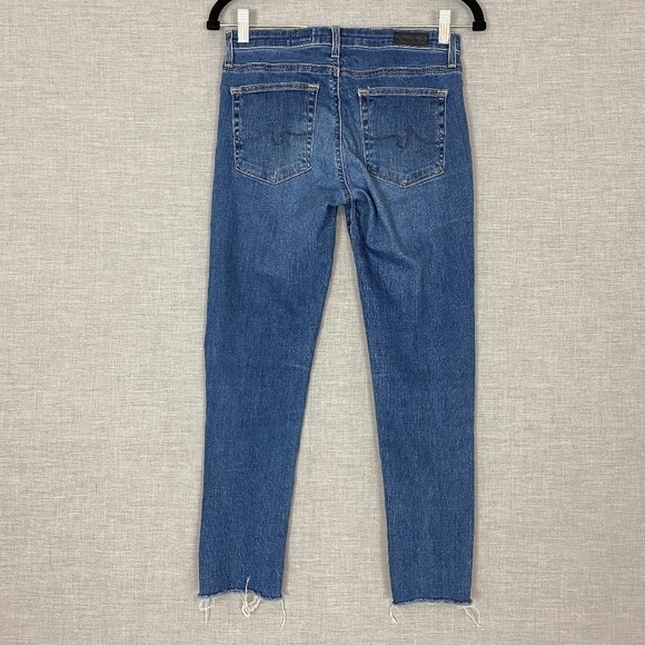 AG Adriano Goldschmeid Prima Crop Cigarette Jeans Womens 26R Raw Hem Medium Wash - Picture 6 of 15